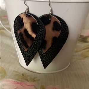 Print Faux Leather Earrings
